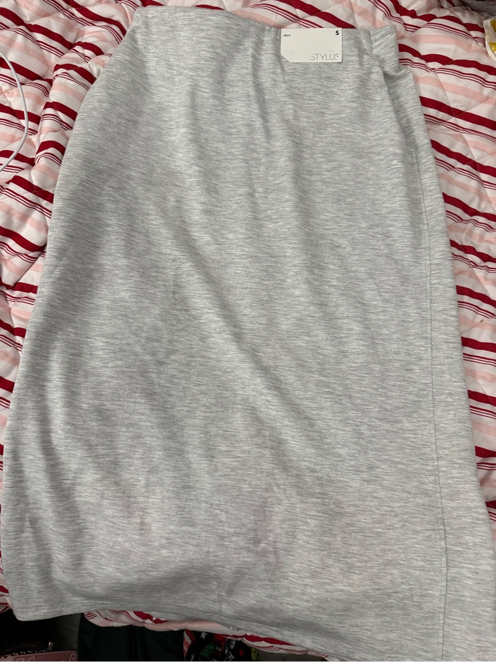 STYLUS Light Gray Knit Pencil Skirt